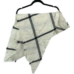 Candie’s Women’s Confetti Windowpane Plaid Acrylic Knit Triangle Wrap Scarf OS